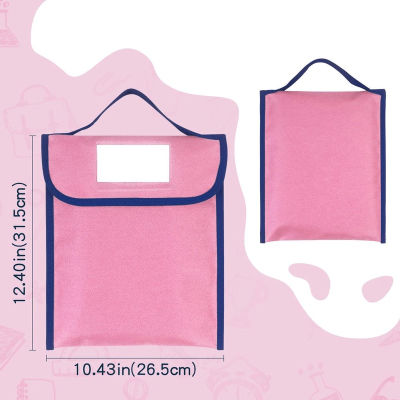 Nylon Book Bag With Clear Name Tag Pocket 4