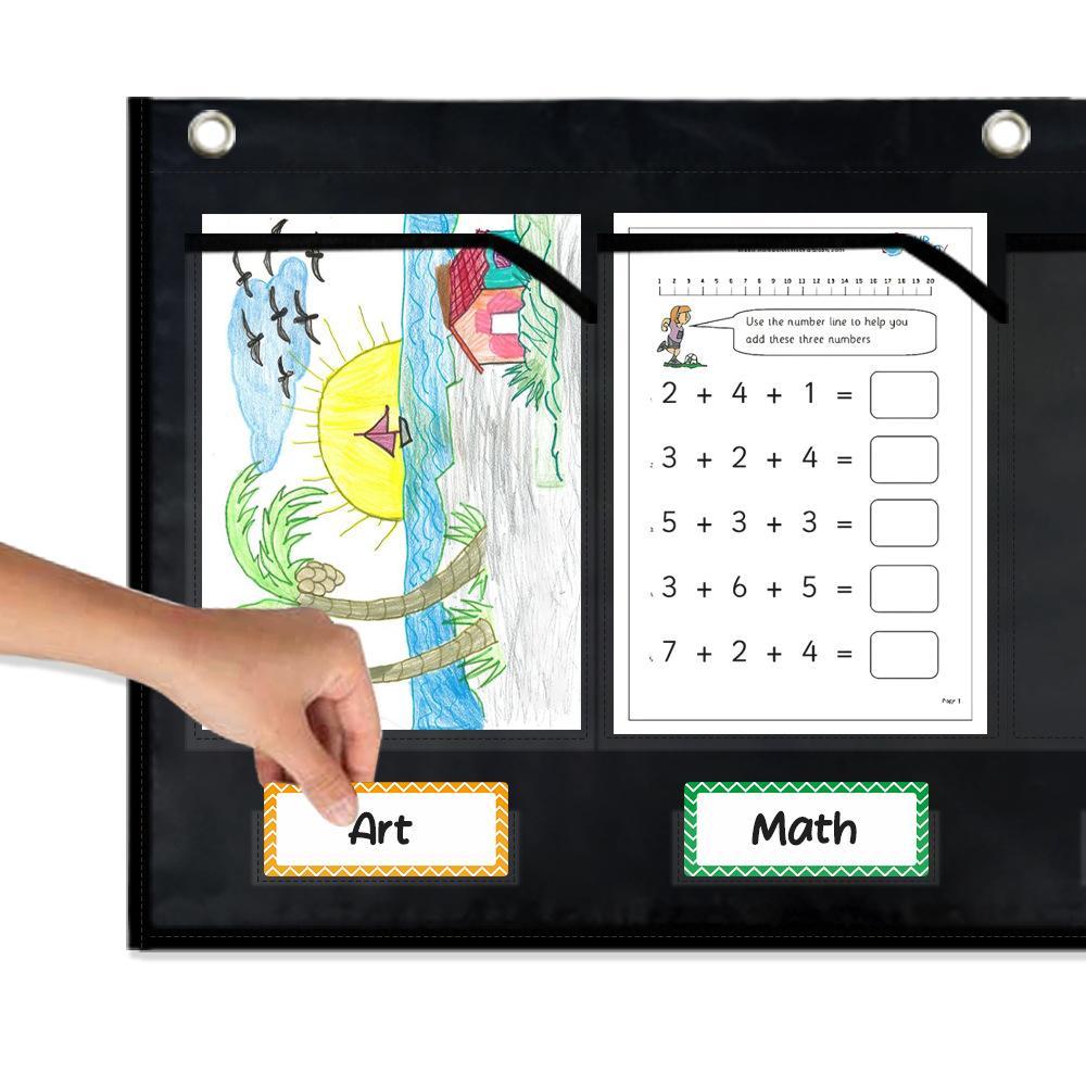 Classroom Wall Pocket Organizer With Labels Pocket Hanging Paper Organizer 2