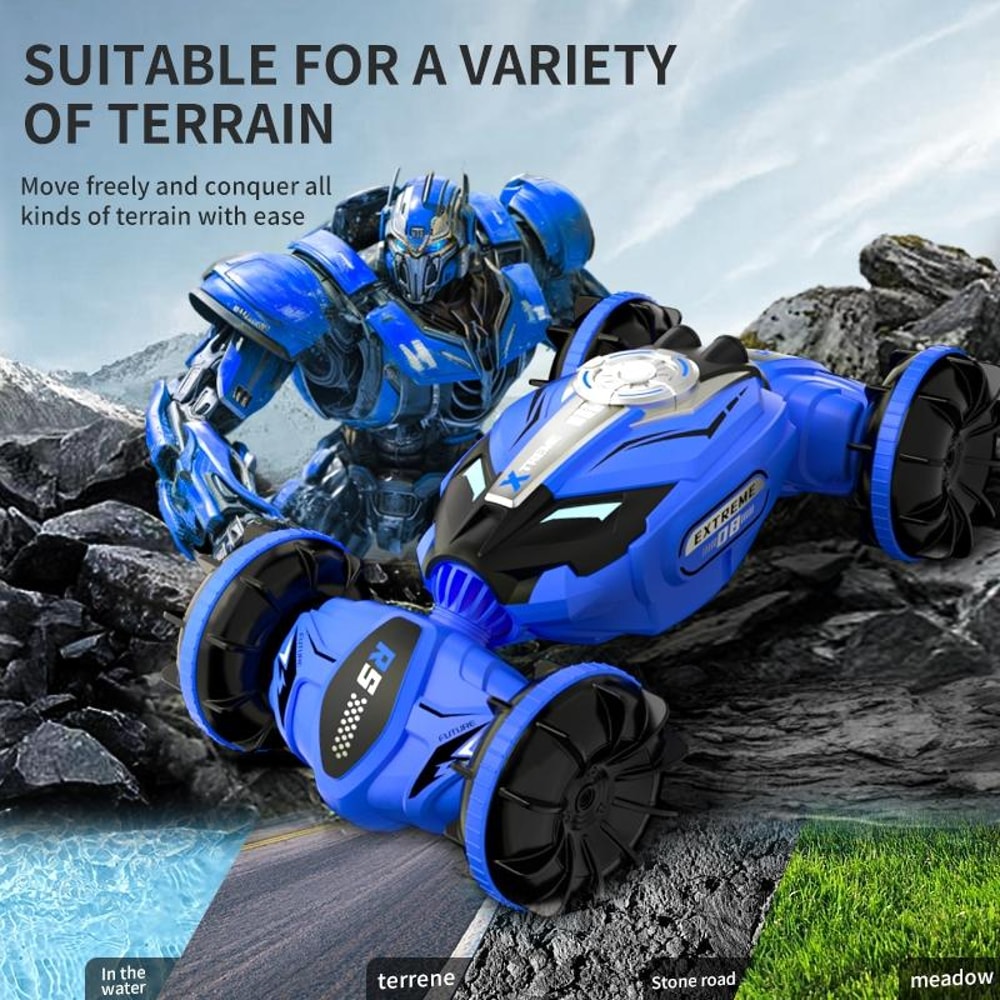 Amphibious RC Stunt Car Waterproof Double Sided Remote Control Car