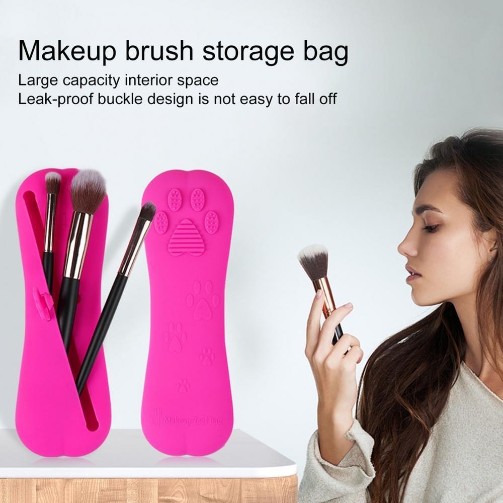 Silicone Makeup Bag Large Capacity Travel Cosmetic Pouch Dustproof Organizer