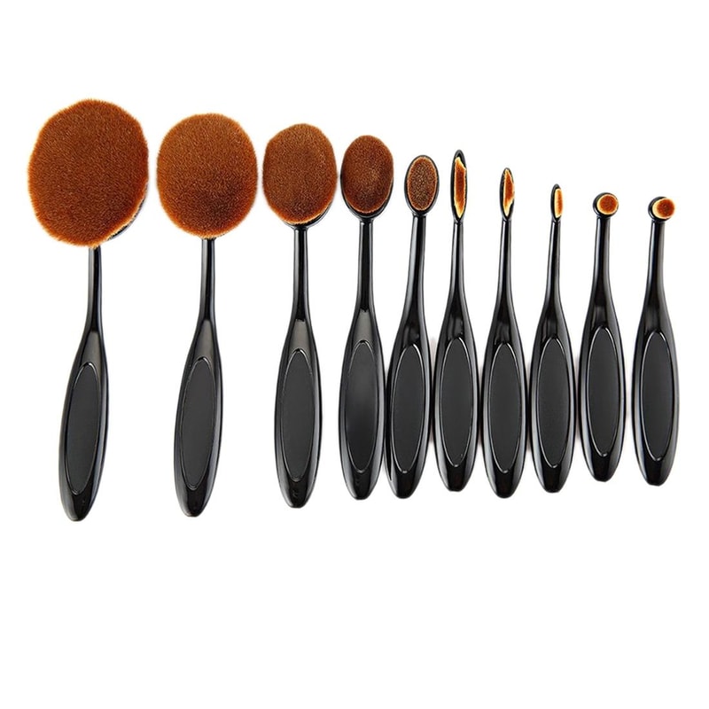 Toothbrush Makeup Brush Set Soft Dense Oval Brushes For Flawless Foundation Eyebrow Blending 2