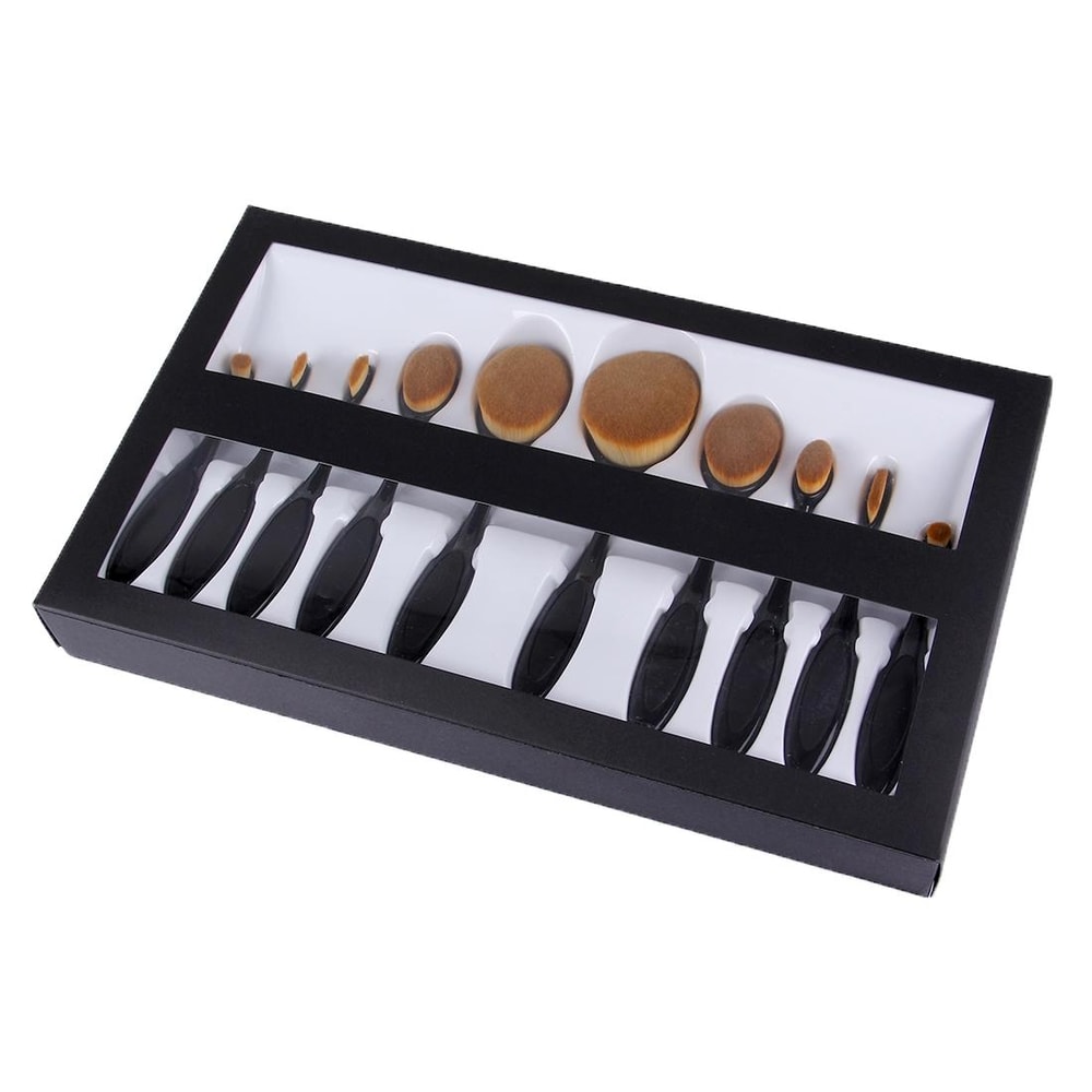 Toothbrush Makeup Brush Set Soft Dense Oval Brushes For Flawless Foundation Eyebrow Blending 5