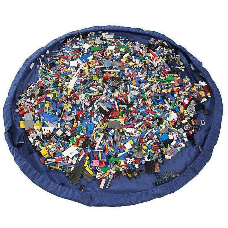 Foldable Toy Storage Bag and Kids Play Mat
