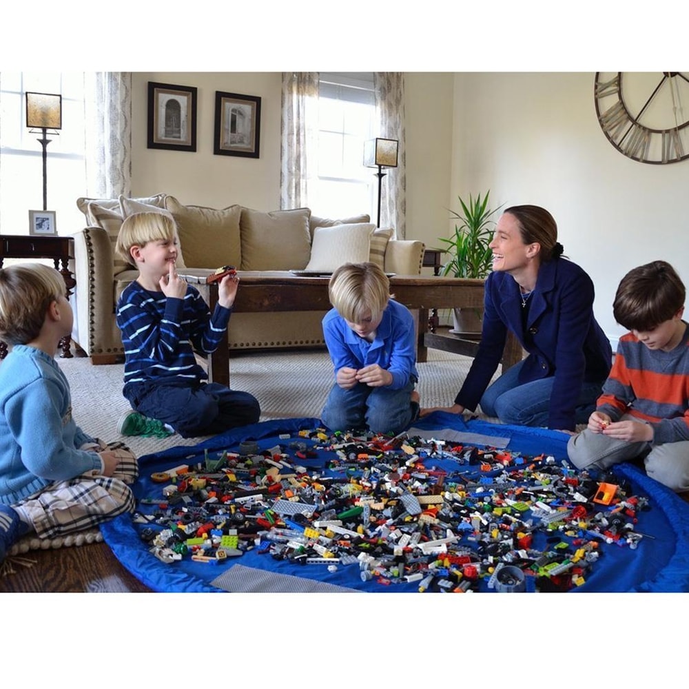 Foldable Toy Storage Bag and Kids Play Mat