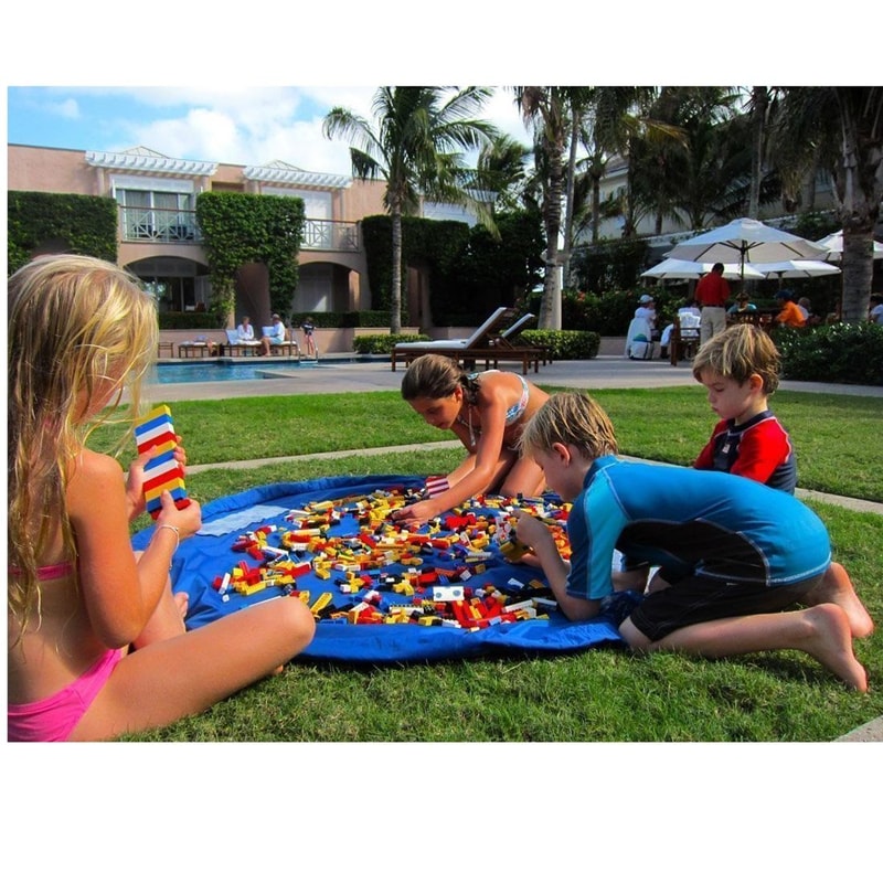 Foldable Toy Storage Bag and Kids Play Mat