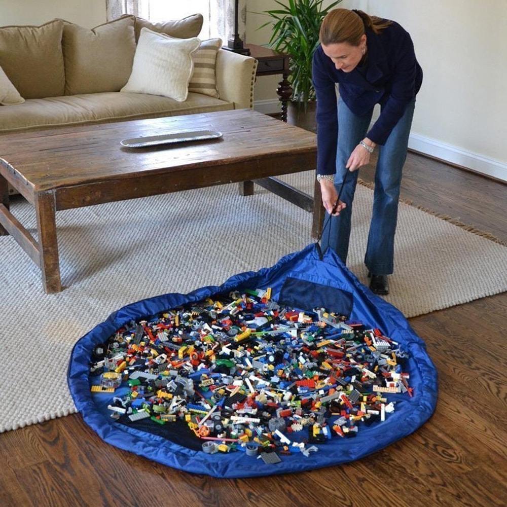 Foldable Toy Storage Bag and Kids Play Mat