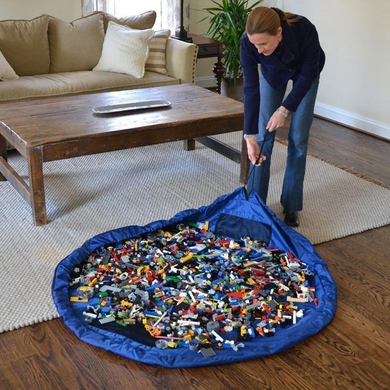 Foldable Toy Storage Bag and Kids Play Mat