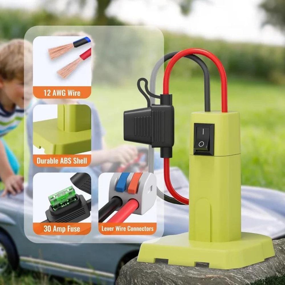 Ryobi Battery Adapter Power Wheels DIY Converter Kit Switch Fuse Wire