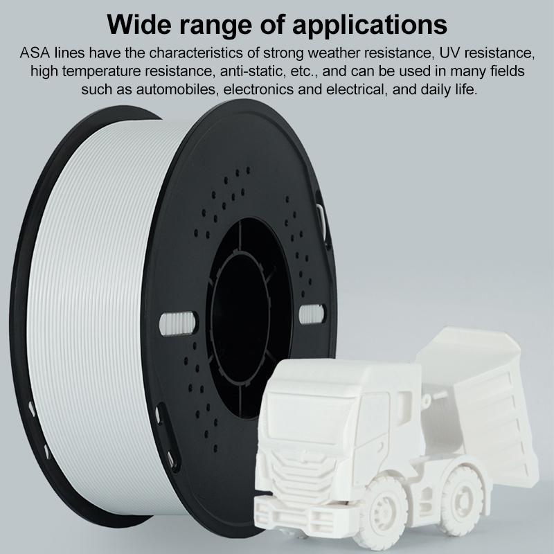 ASA Filament and Weather Resistant 3D Printer Filament Black High Heat Durability