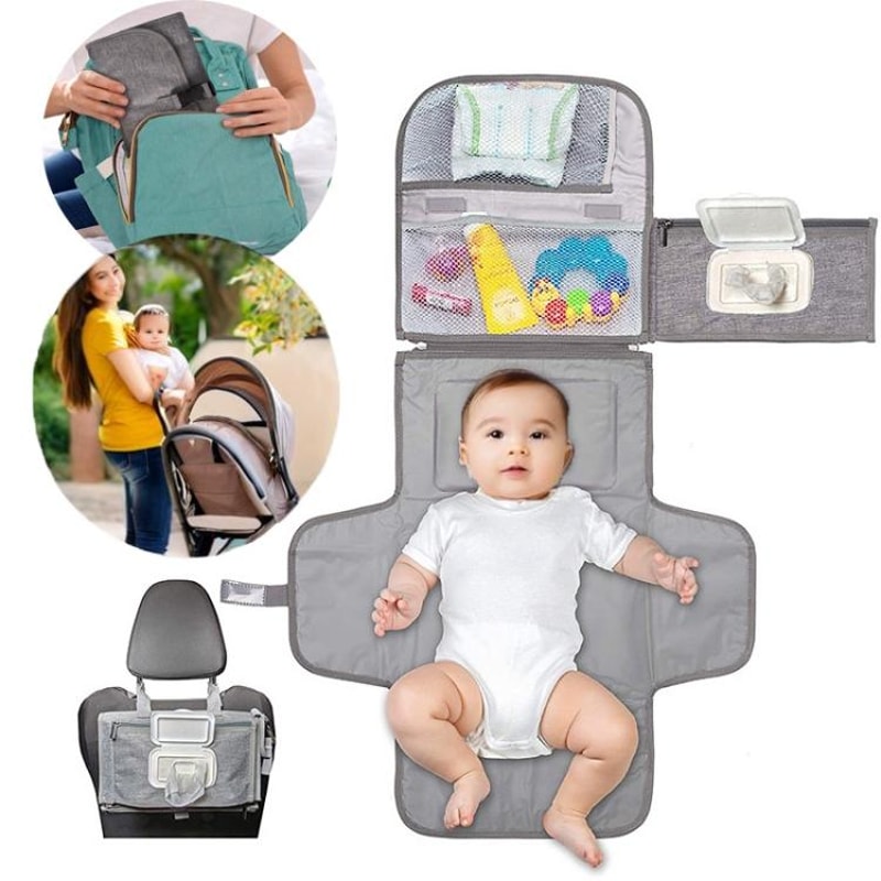 Multifunctional Waterproof Diaper Changing Pad Portable Baby Travel Car Seat Diaper Bag