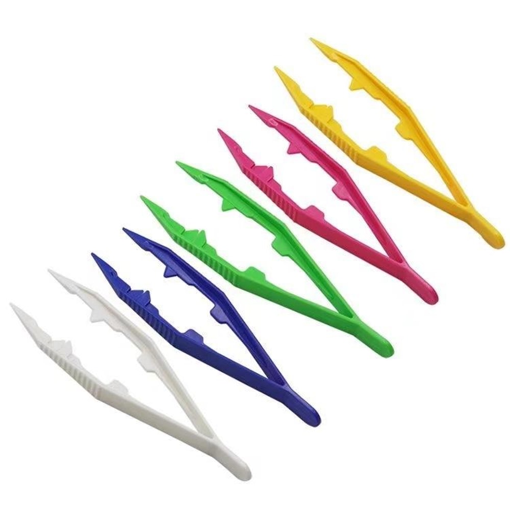 Plastic Tweezers for Kids Craft DIY Bead Picking Educational Tools Random Colors