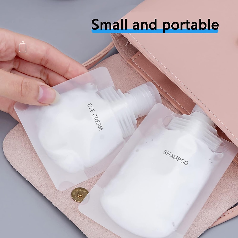 Travel Refillable Toiletry Pouches Leakproof Squeeze Bags For Shampoo Lotion 8