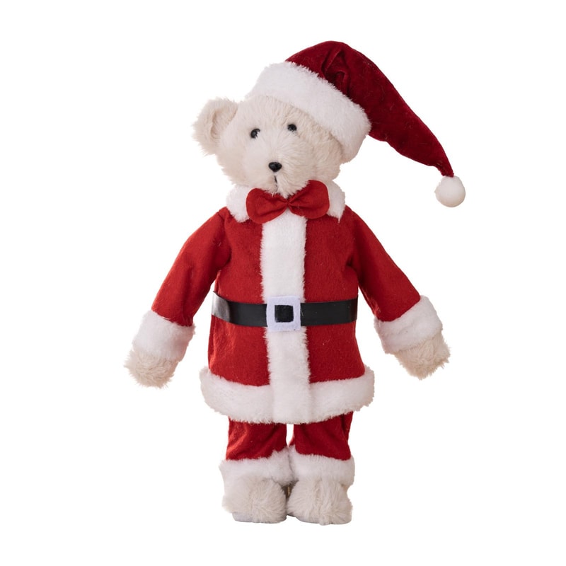 Standing Plush Bear Christmas Ornament Doll, Festive Holiday Gift Decoration