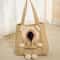 Portable Canvas Cat Carrier Shoulder Bag, Pet Travel Bag for Small Dogs, Bear Khaki Sling Carrier