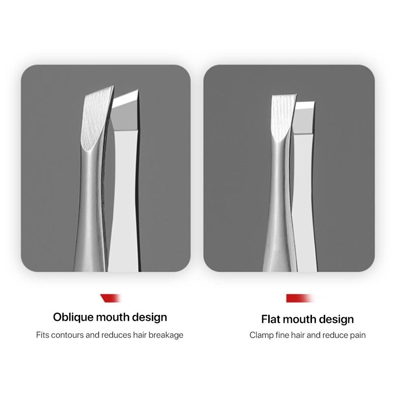 Precision Stainless Steel Eyebrow Tweezers Bevel Tip For Grooming And Lash Application 3