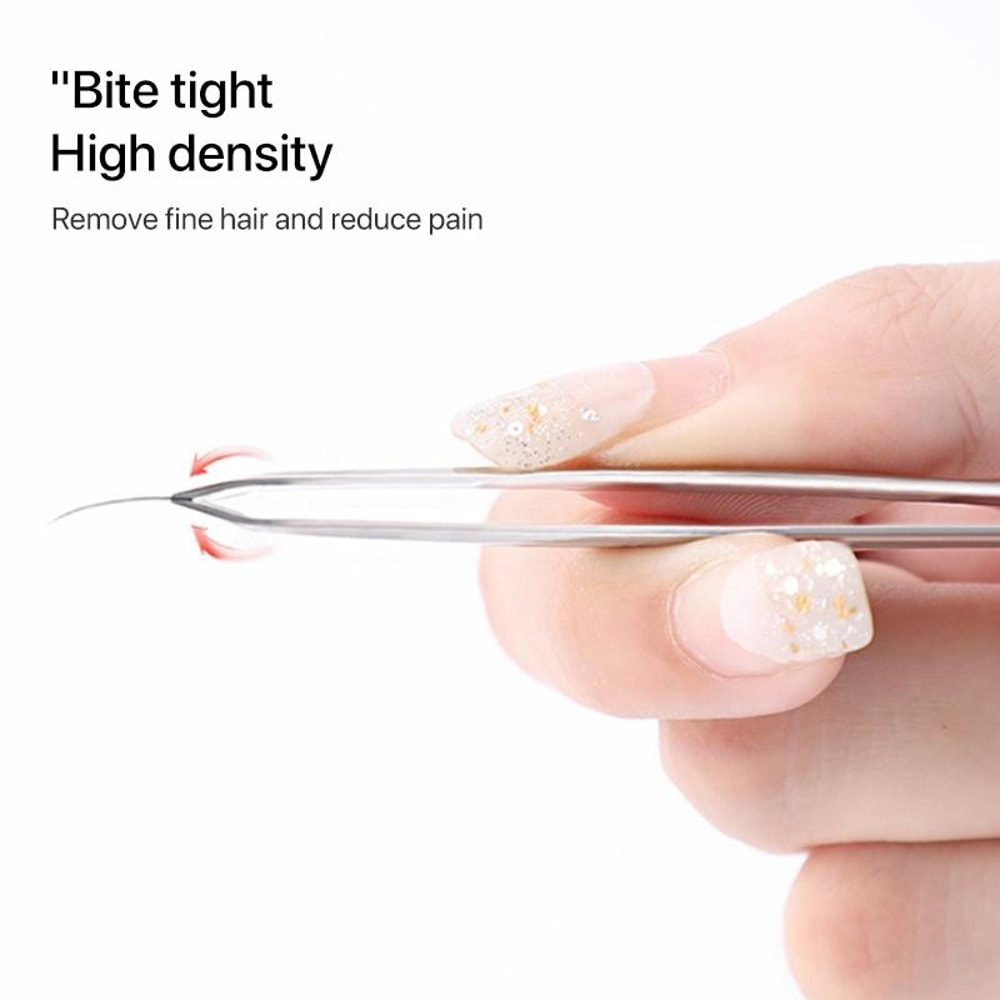 Precision Stainless Steel Eyebrow Tweezers Bevel Tip For Grooming And Lash Application 2