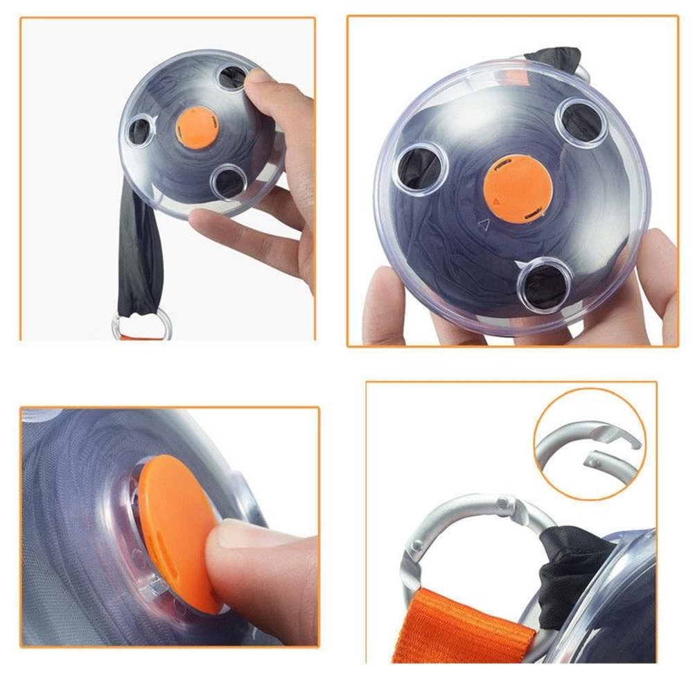 Packable Reusable Shopping Bag With Carabiner Clip Foldable Nylon Tote 5