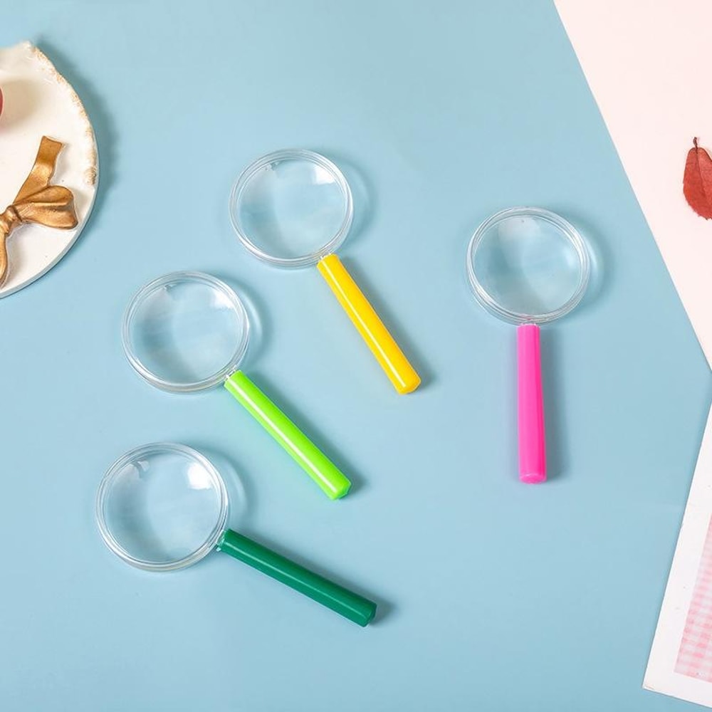 Kids Magnifying Glass Set 60mm Handheld Children Science & Learning Magnifier Toy