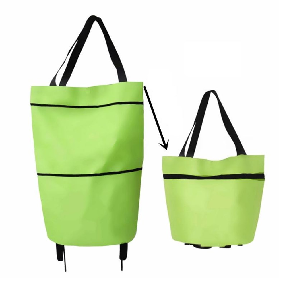 Foldable Shopping Cart Rolling Grocery Tote With Wheels 5