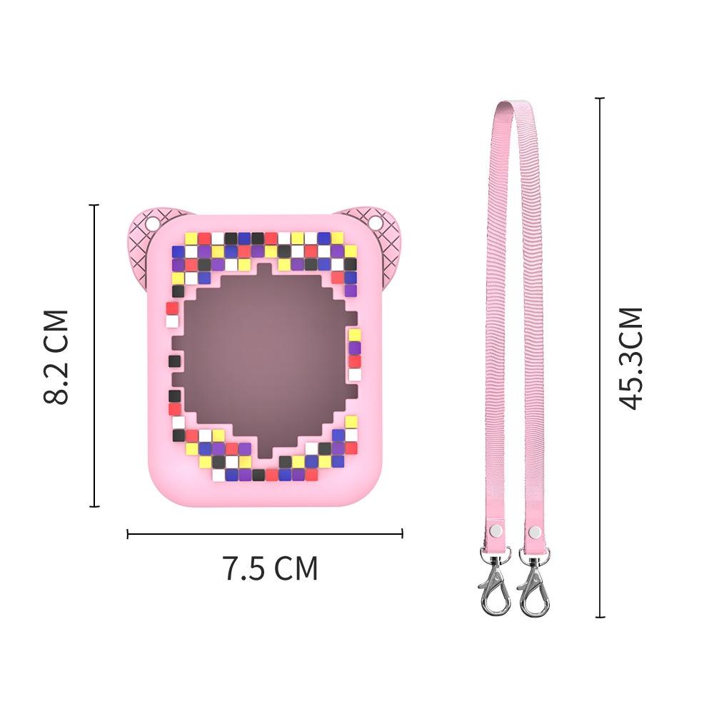 Bitzee Pet Machine Silicone Protective Case Pink with Lanyard Shockproof Carrying Cover