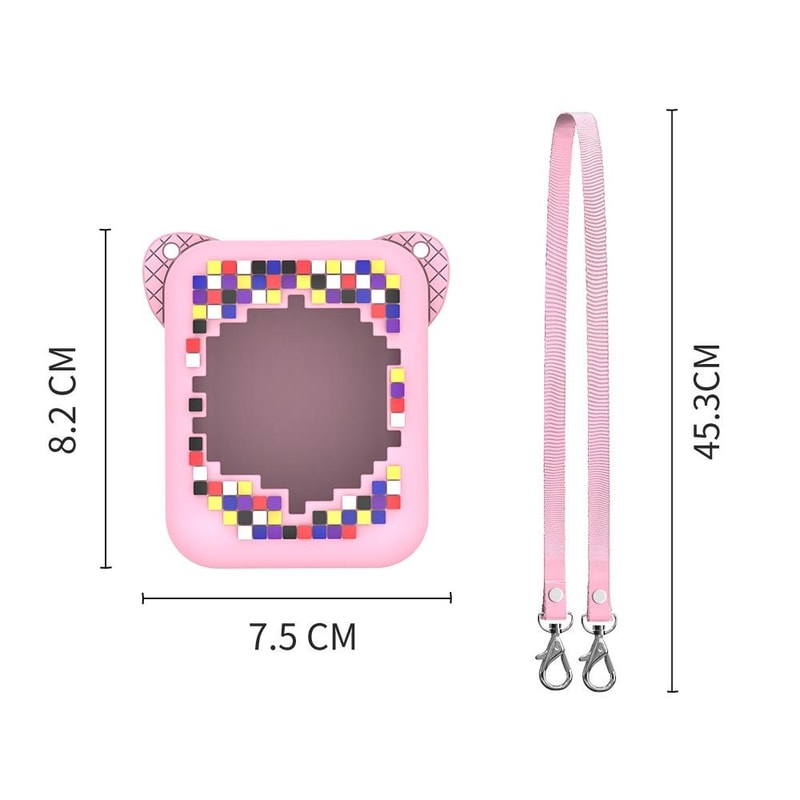 Bitzee Pet Machine Silicone Protective Case Pink with Lanyard Shockproof Carrying Cover