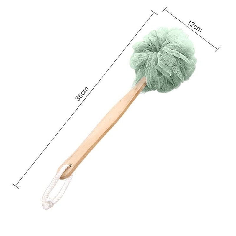 Long Handle Soft Mesh Shower Brush For Back Exfoliation And Gentle Body Cleansing 1