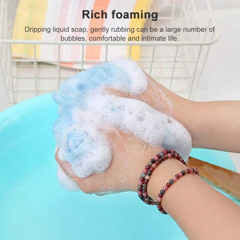 Long Handle Soft Mesh Shower Brush For Back Exfoliation And Gentle Body Cleansing 4