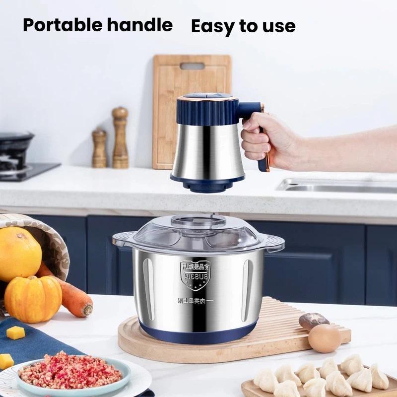5L Electric Meat Grinder And Food Processor Stainless Steel High Power Kitchen Mixer 4