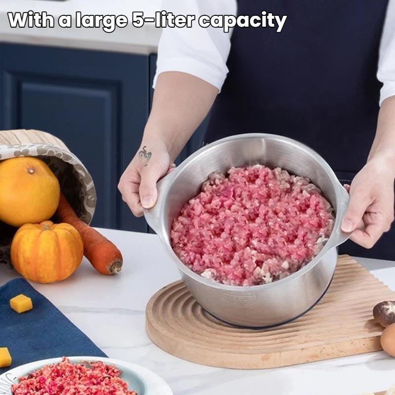 5L Electric Meat Grinder And Food Processor Stainless Steel High Power Kitchen Mixer 5