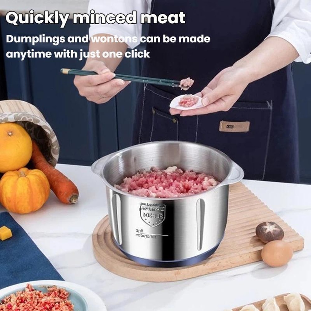 5L Electric Meat Grinder And Food Processor Stainless Steel High Power Kitchen Mixer 6