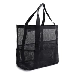 large capacity mesh swimming tote beach bag with 8 pockets lightweight travel storage organizer