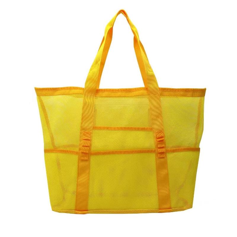 Large Capacity Mesh Swimming Tote Beach Bag with 8 Pockets Lightweight Travel Storage Organizer