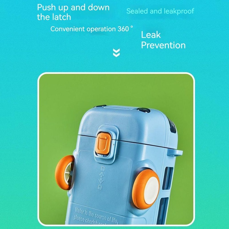 Cute Bus Shaped Portable Leakproof Sippy Cup with Strap Kids Bottle