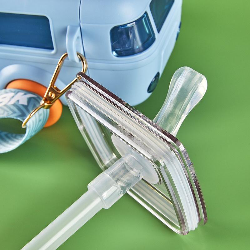 Cute Bus Shaped Portable Leakproof Sippy Cup with Strap Kids Bottle