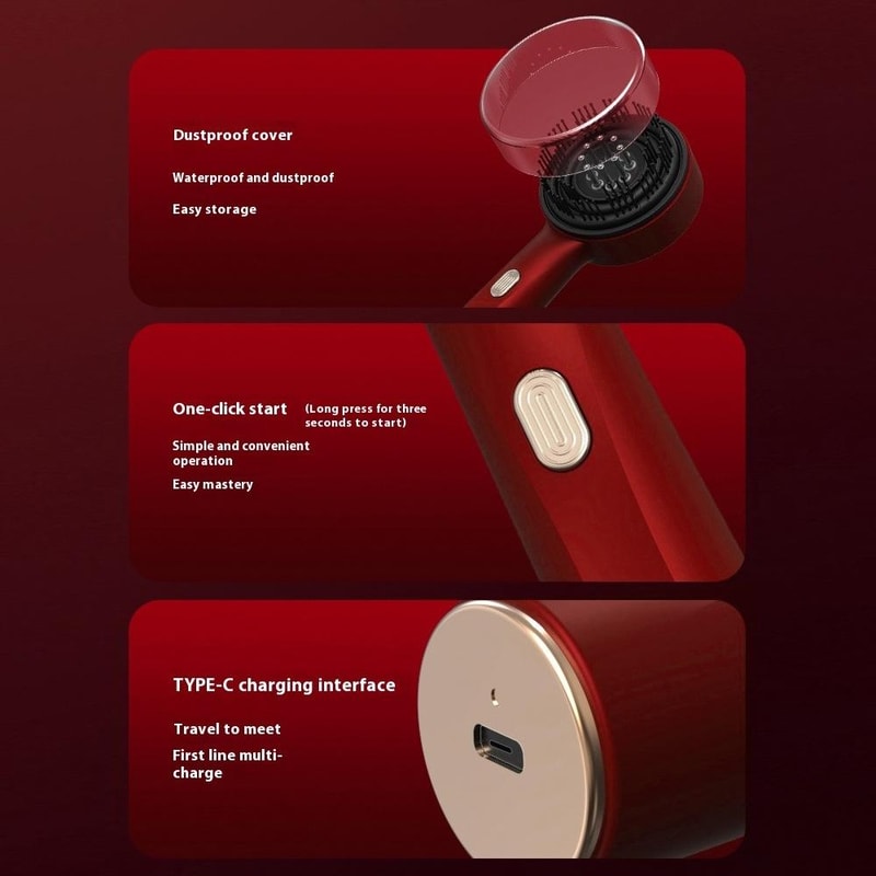 630nm Red Light Hair Growth Comb With Microcurrent Scalp Massager Liquid Applicator 2