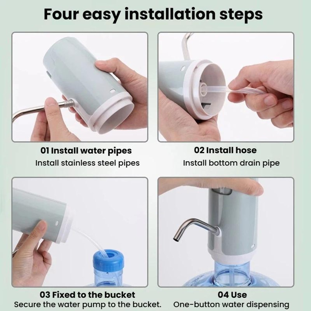 Portable Electric Water Dispenser Pump For Bottled Water Quiet USB Charging 2