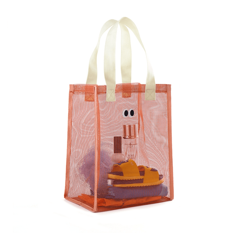 Cute Eyes Mesh Beach Bag For Swimming Toiletries And Pool Essentials 9