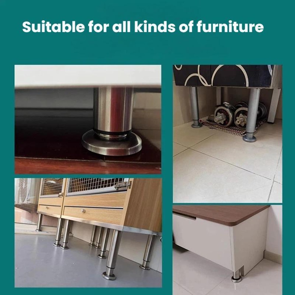 Adjustable Furniture Legs Stainless Steel Heavy Duty Telescopic Support Feet For Cabinets Sofas Bed 4