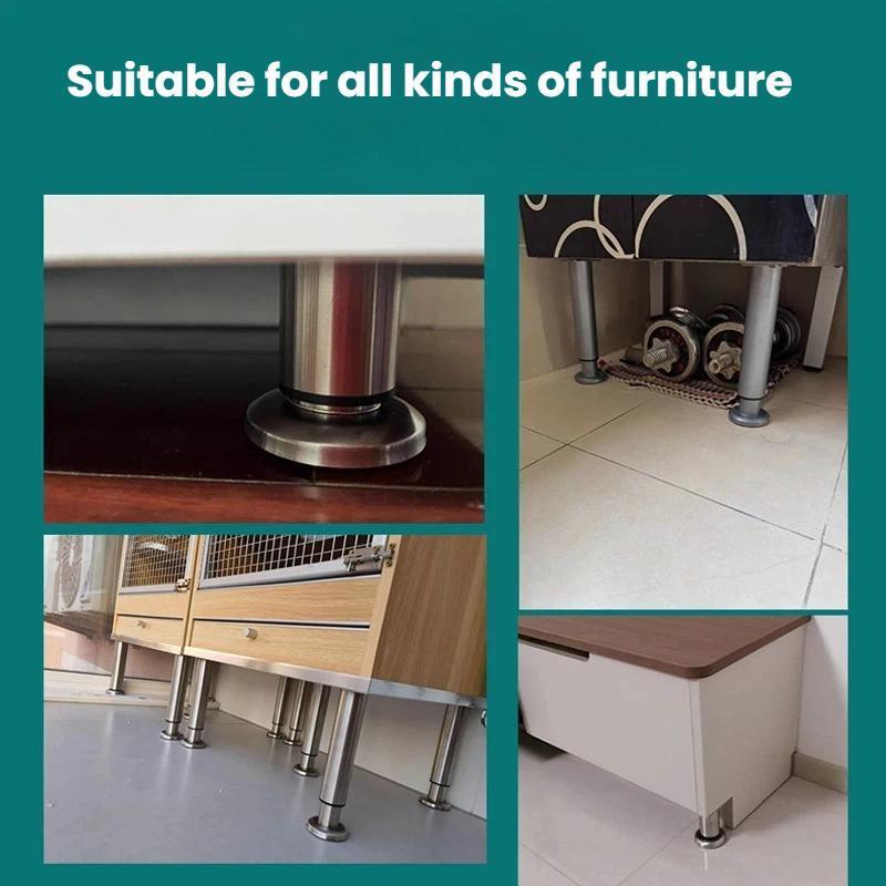 Adjustable Furniture Legs Stainless Steel Heavy Duty Telescopic Support Feet For Cabinets Sofas Bed 4