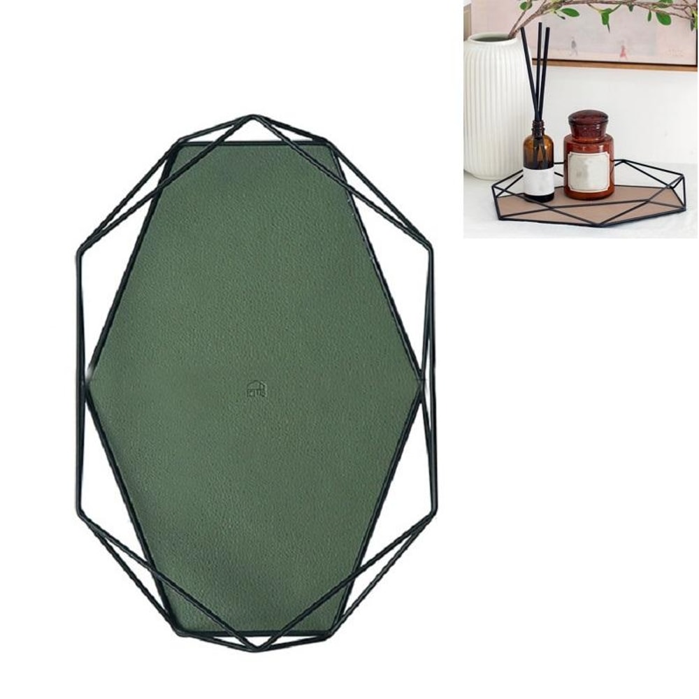 Hexagon PU Leather Storage Tray for Keys, Jewelry & Essentials Pink