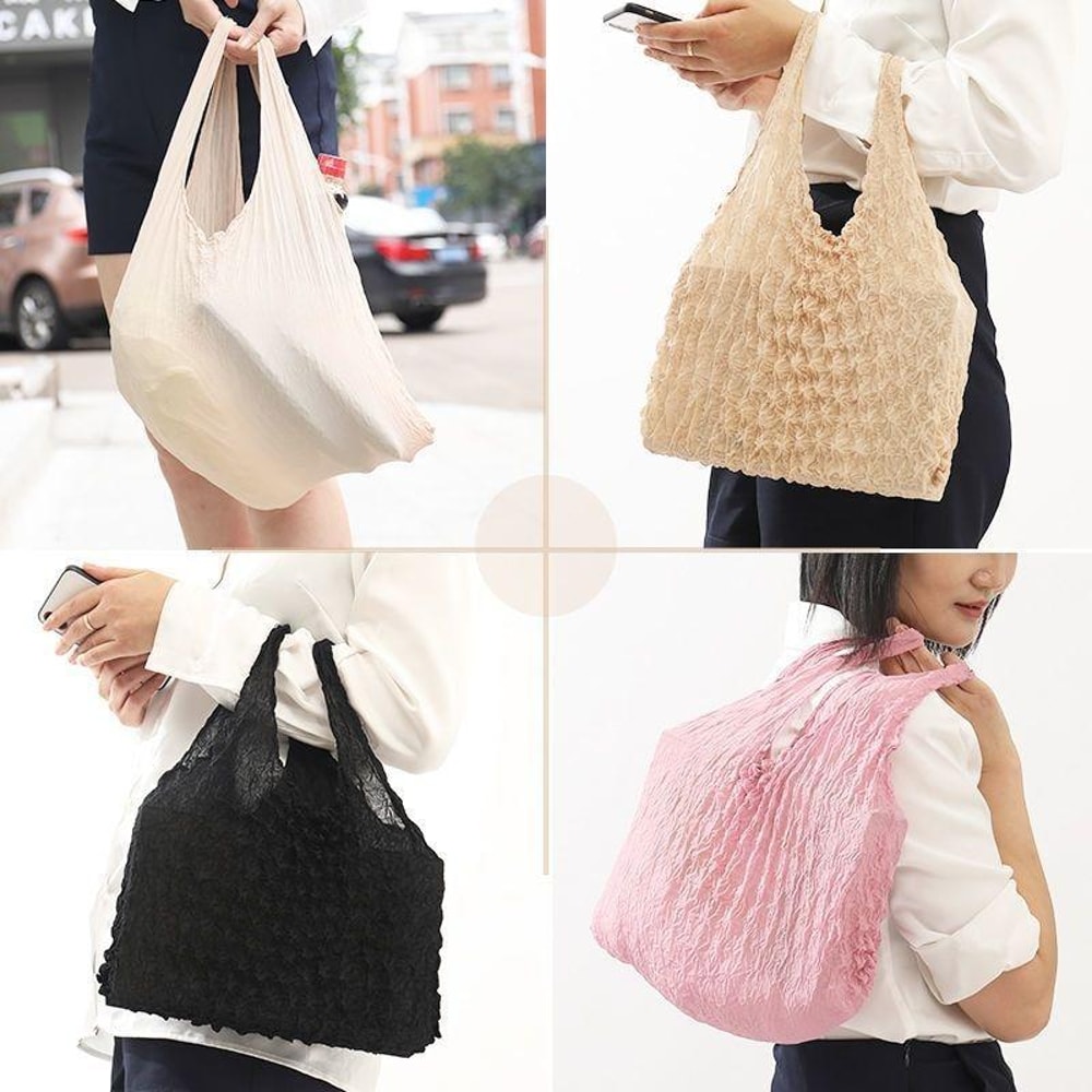 Expandable Magic Bubble Tote Bag Large Capacity Pleated Shopping Bag 4