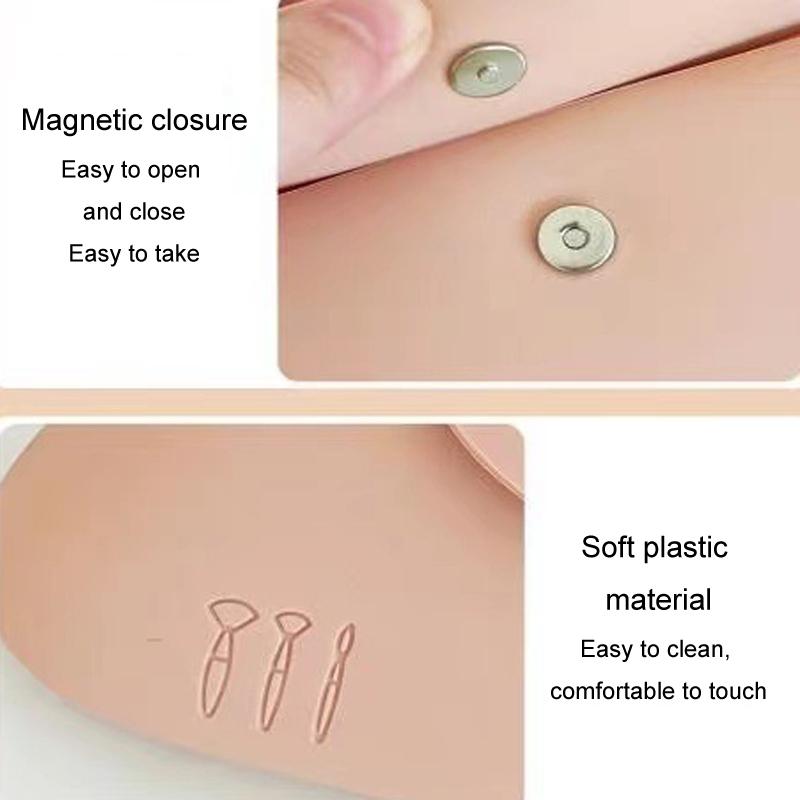 Silicone Makeup Brush Organizer Bag Portable Waterproof Cosmetic Travel Case 7