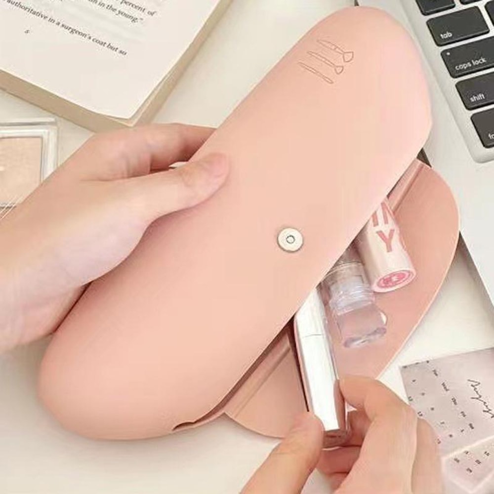 Silicone Makeup Brush Organizer Bag Portable Waterproof Cosmetic Travel Case 10