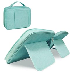 bookend style portable electronics storage bag for travel and desk organization