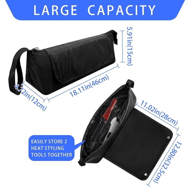 Hair Tool Storage Bag For Hair Dryer Curling Iron And Toiletries 6