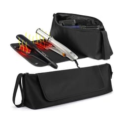 hair tool storage bag for hair dryer, curling iron and toiletries
