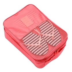 large capacity travel shoe bag pink nylon shoe storage organizer