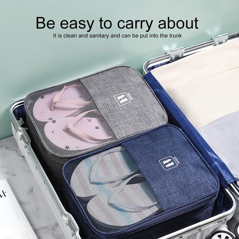 Large Capacity Travel Shoe Bag Pink Nylon Shoe Storage Organizer 3