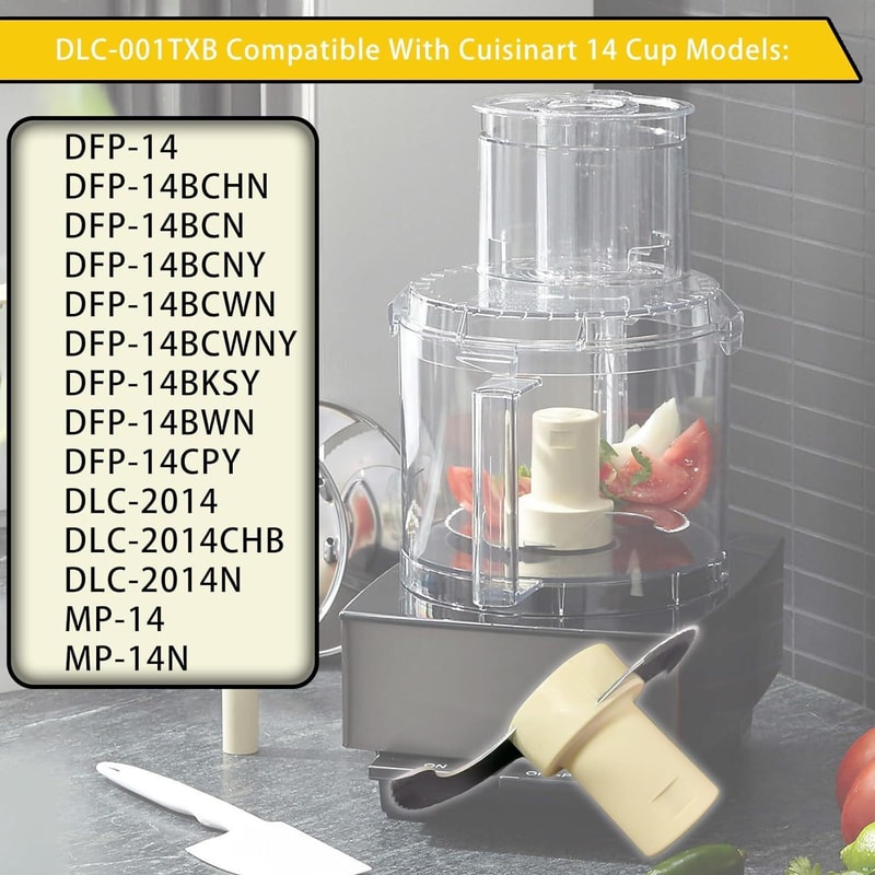 Cuisinart 14 Cup Food Processor Replacement Blade, DLC-001TXB Compatible Stainless Steel S Blade