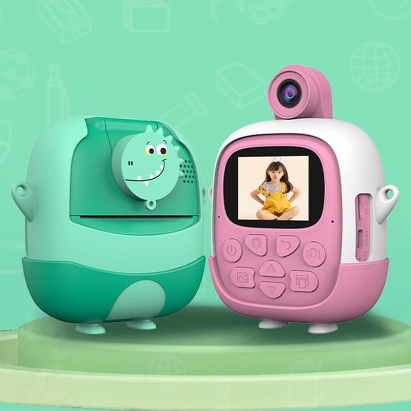 Kids Instant Print Camera Cartoon Mini Digital Printing Camera for Children Selfie Photo Fun